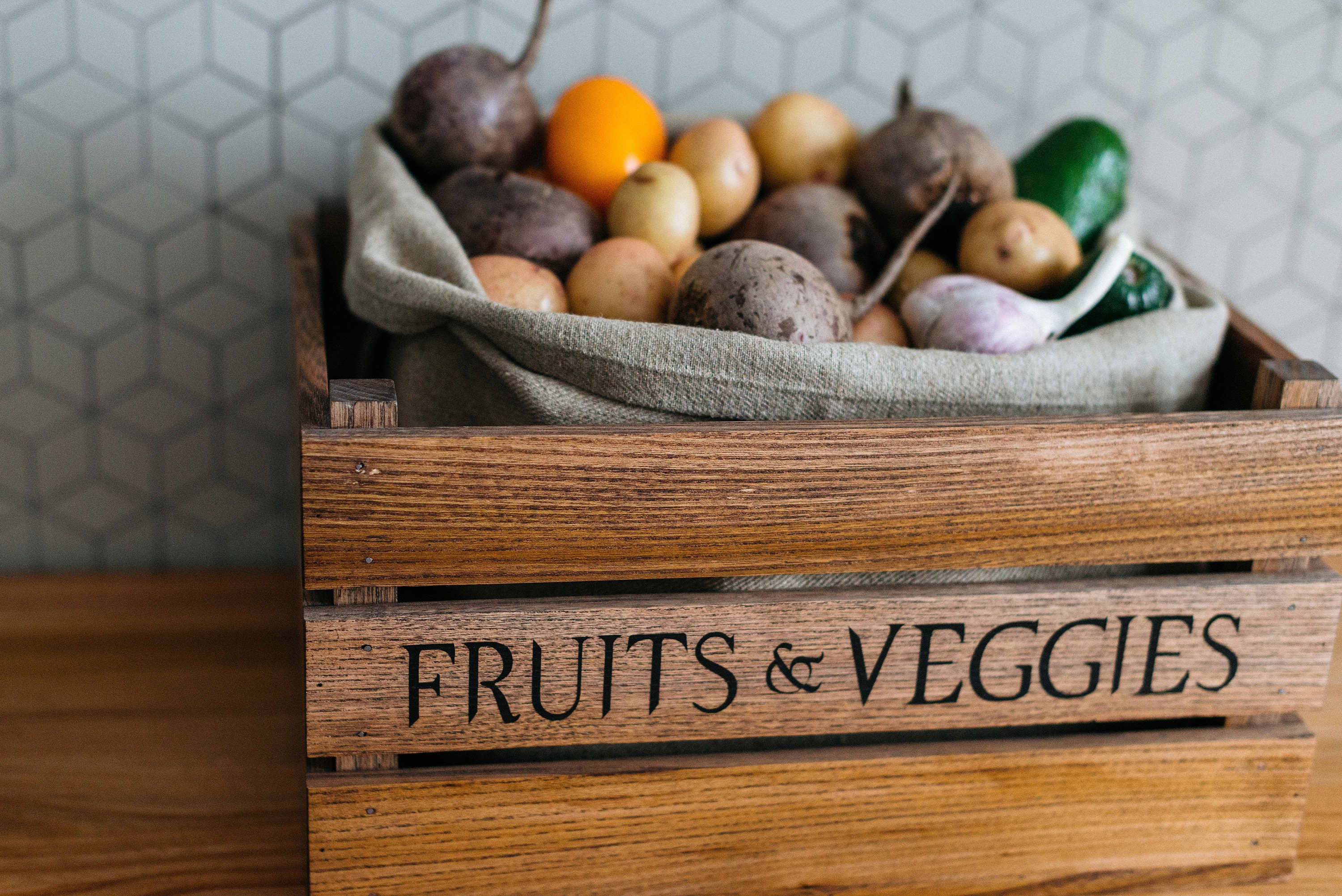 Large Wooden Crate Kitchen Storage Box Apple Crate Etsy