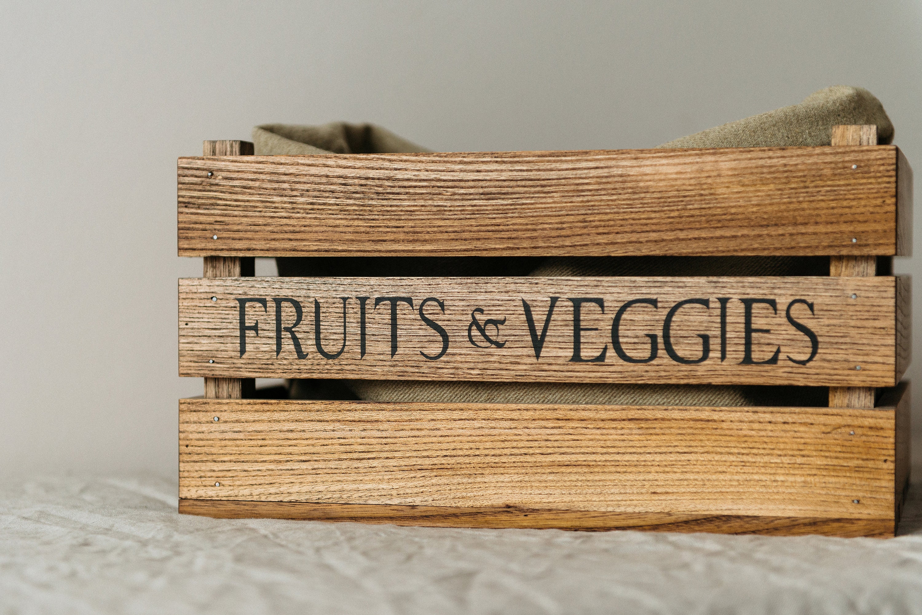 Large Wooden Crate Kitchen Storage Box Apple Crate Etsy