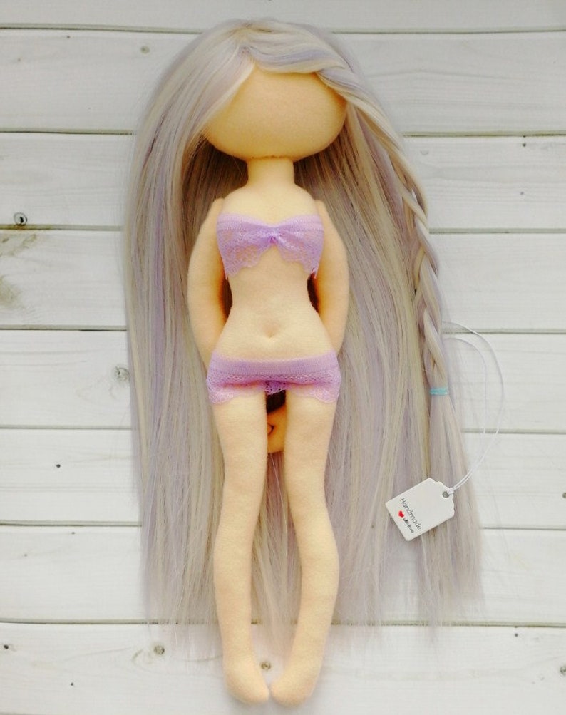 Blank doll with hair body 13 inch