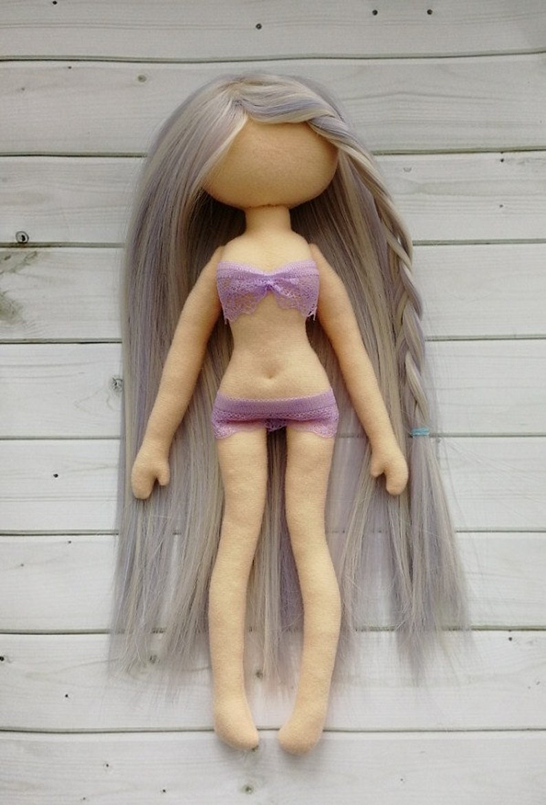 Blank doll with hair body 13 inch