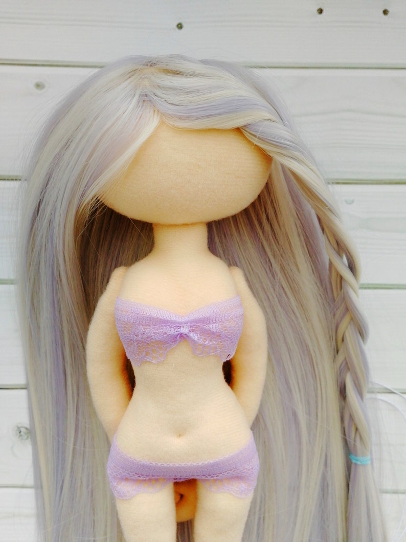 Blank doll with hair body 13 inch