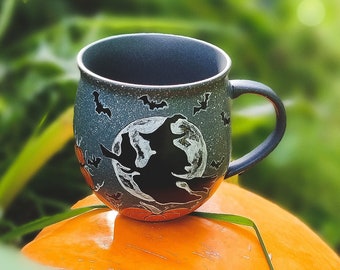 Witch halloween mug, fall pumpkin spice mug for coffee, witch cauldron mug witchcraft herbs, spooky season, witchy woman gift, witches brew