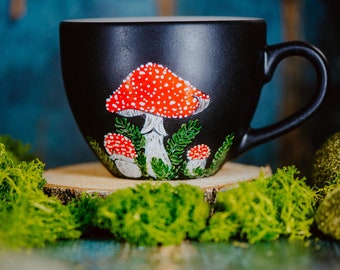 Mug Amanita Mushroom : grande tasse à thé Witchy Coffee