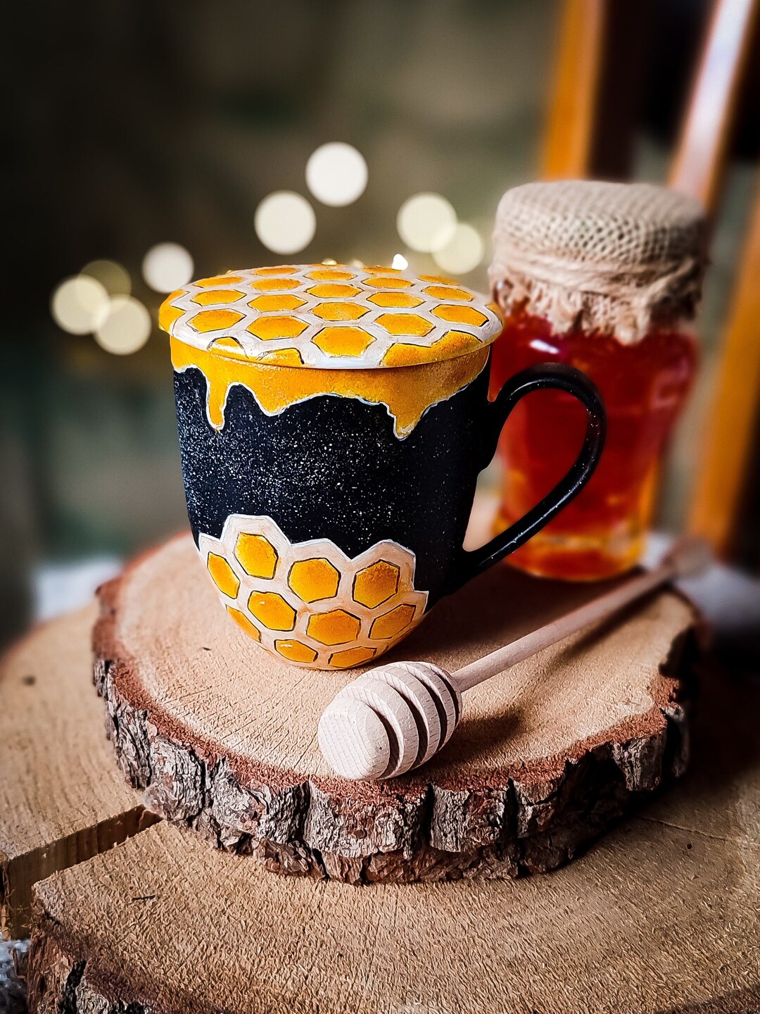 Tazza da tè a nido d'ape con infusore: regalo per gli amanti delle api