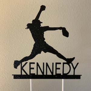 Softball Themed Cake Topper (Customizable)
