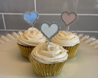 Heart Cupcake Toppers | Baby Shower Cupcake Toppers