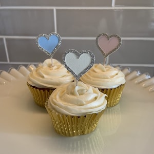 Heart Cupcake Toppers | Baby Shower Cupcake Toppers