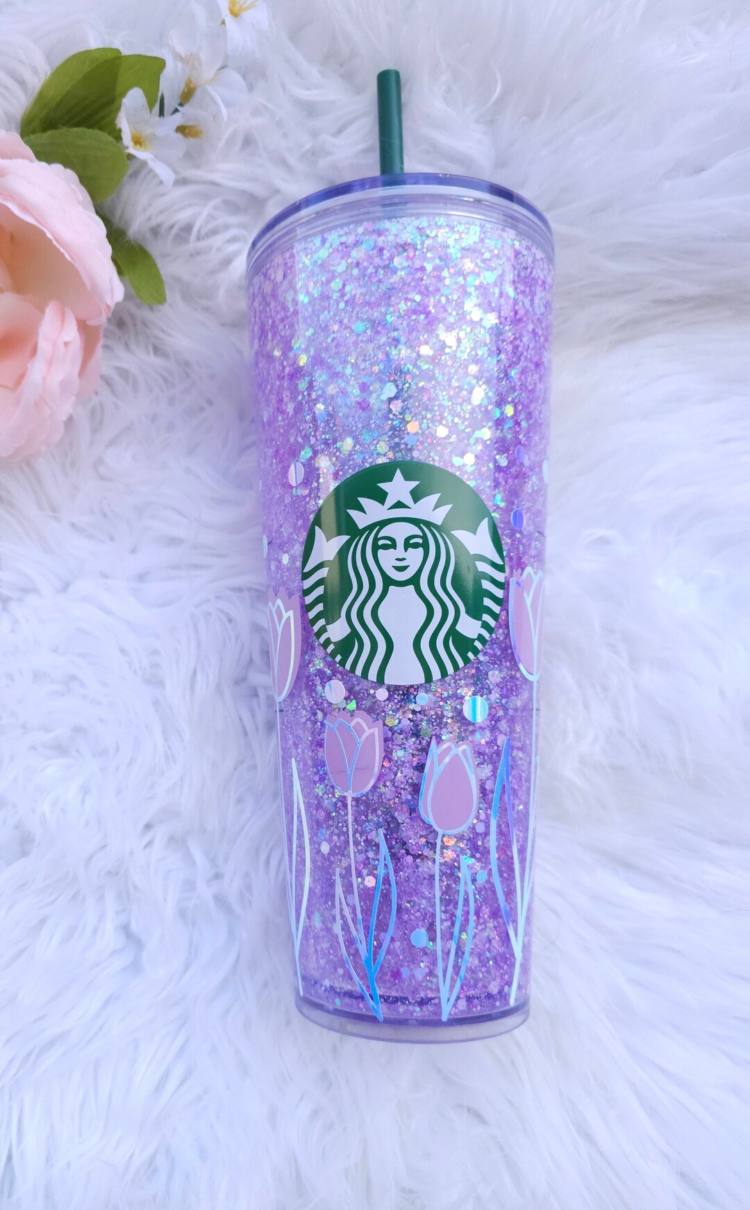 Heartbeat Petals Purple 15OZ Tumbler