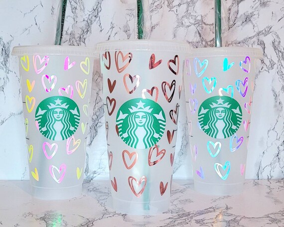 Heart Starbucks Cup, 24oz Iced Coffee Cup, Personalized College 
