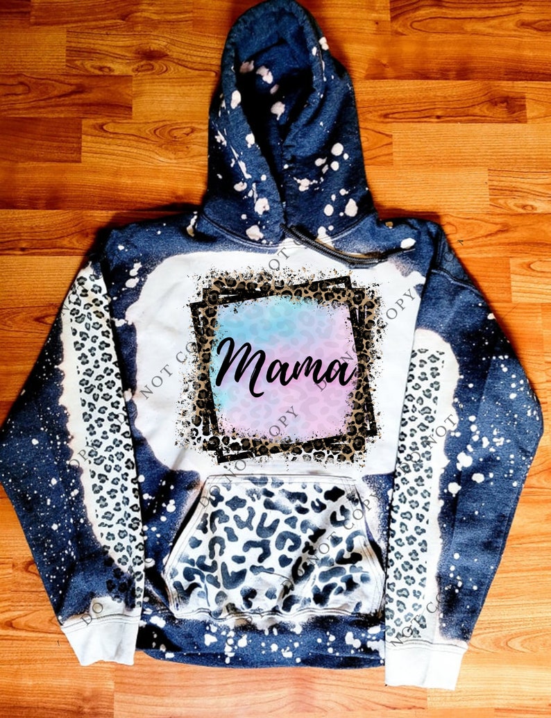 Mama Hoodie, Bleached Momma Hoodie, Mom Hoodie, Bleached Graphic Hoodie, Christmas present for mom, New Mom Gift, Leopard Hoodie, For women 