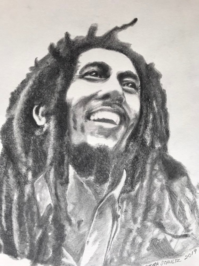 Bob Marley Art6 graphite pencil drawing art Roots Reggae | Etsy