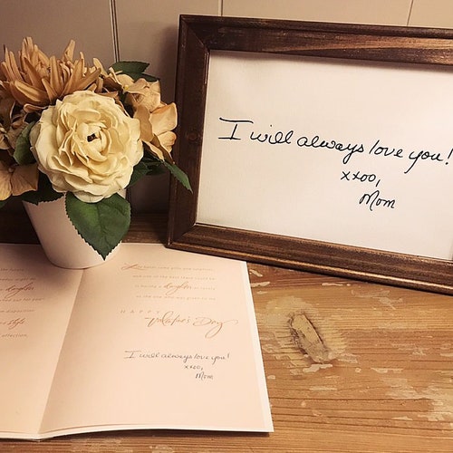Framed Canvas Handwriting Gift Memorial Gift Handwriting Etsy