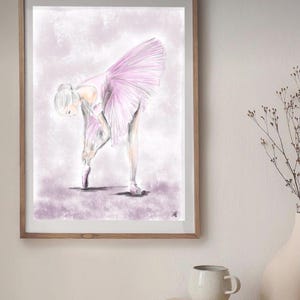 Ballerina in Bleistiftdruck, Ballettdruck, Wandkunst, Wohnkultur, Wanddekor, Tanzender Druck, Ballettkunst, Baller Poster, Rosa Dekor, Ballettkunst