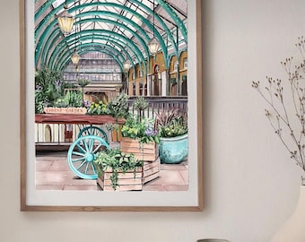 Covent Garden Art Print, London Travel Poster