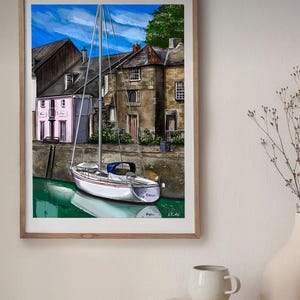 Lámina de Padstow, lámina de Cornualles, lámina de viaje, decoración del hogar, decoración de pared, arte de pared, póster de Padstow, póster de Cornualles, arte de Padstow, pintura