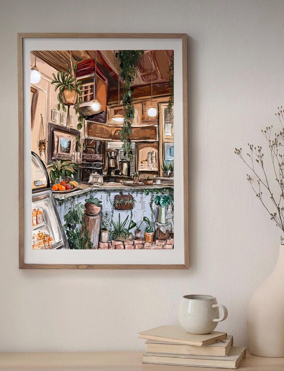New York Coffee Shop Art Print, Coffee Shop Art Print, Cafe