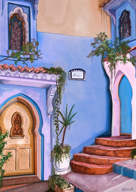 Morocco Travel Print, Art Print, Wall Art, Moroccan Art, Morocco Poster,  Travel Art, Travel Illustration, Home Art, Home Decor, Wall Decor - Etsy