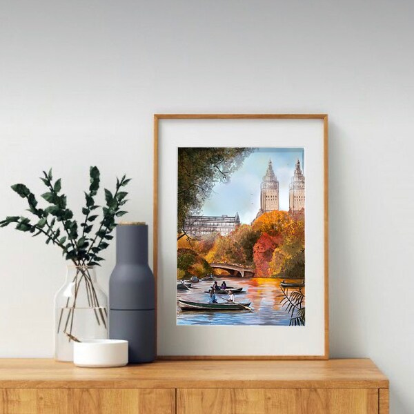 Autumn in Central Park Print Etsy