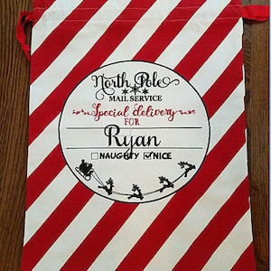 Santa Sacks, Personalized Santa Sacks, Special Delivery Santa Sacks, Santa Bags, Christmas Decor, Gift Bags