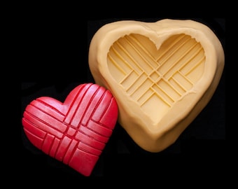 Heart Mold, Geometric, Flexible Silicone, for DIY projects, Valentine crafts in polymer clay & more, Mosaic Make Jewelry Supplies