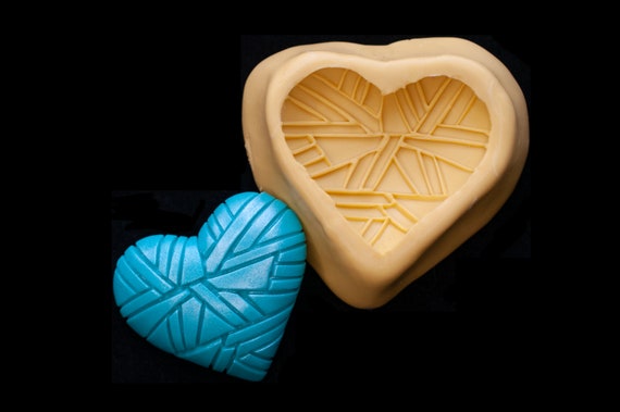 Heart Mold, Flexible Silicone, for DIY projects, fun Valentine crafts in polymer clay & more, Mosaic Style, Make Jewelry Supplies