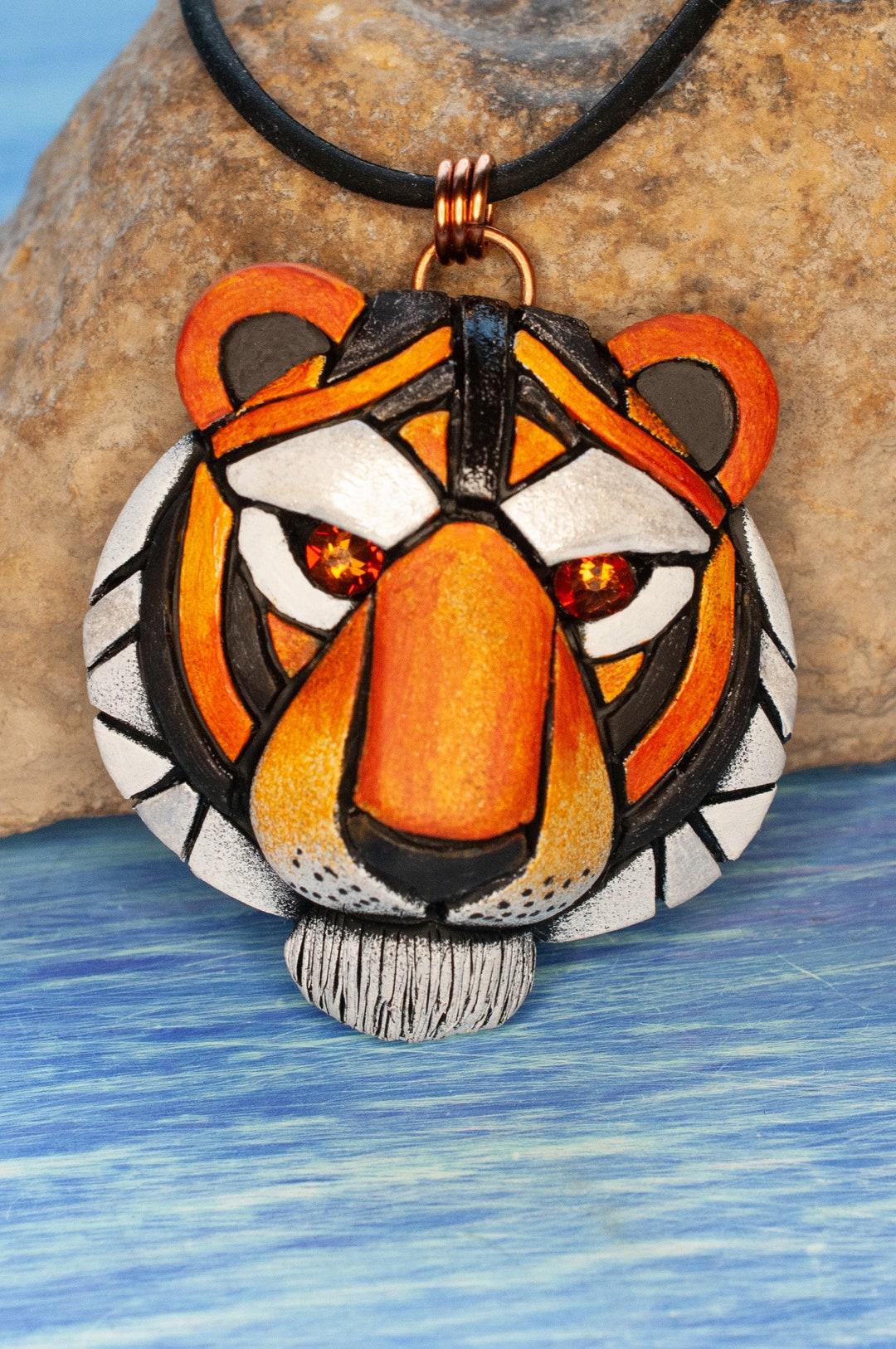 Tiger Totem Necklace, Big Cat, African, Spirit Animal Charm
