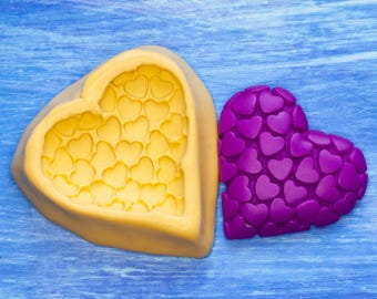 Heart Mold, Flexible Silicone, Make cute jewelry, magnets, Valentine's Day gifts & more, For DIY projects, polymer crafts clay, Kids, Adults