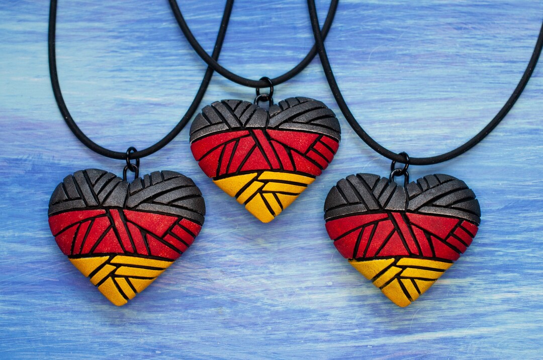 German Flag Heart Necklace or Pin, Brooch, Octoberfest Gift Idea, Love ...
