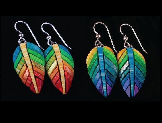 Rainbow Earrings on Sterling Silver Wires, Mosaic Teardrop, Colorful Gift Idea for Her, Lightweight Pop of Color, 9 to Choose From, Pretty!