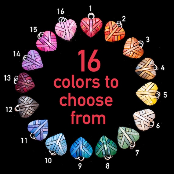Heart Charm Necklace Less than 1", 16 Trendy colors, Cute gift, Dainty & Lightweight, Mosaic art, Valentine Gift Idea, romantic love symbol