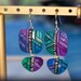 Earrings, Ombre Colors of Blue, Green & Purple, Abstract Mosaic, Unique ...