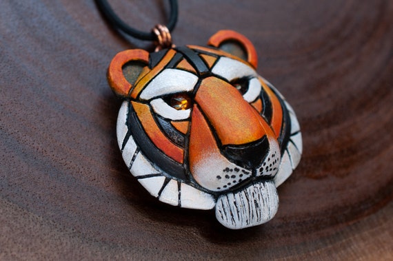 Tiger Totem Necklace Big Cat African Spirit Animal Charm - Etsy Tiger Totem Necklace Big Cat African Spirit Animal Charm - Etsy
