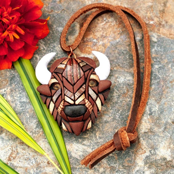 Bison Ornament, Buffalo Christmas Ornament, Handmade Wildlife Ornament, Original Linda Webb Art, Nature Gift, Western Decor