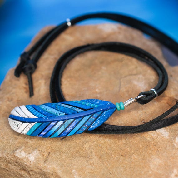 Blue Jay Feather Necklace on Black Suede or Chain, Gift Idea for Bird Watchers and Animal Lovers
