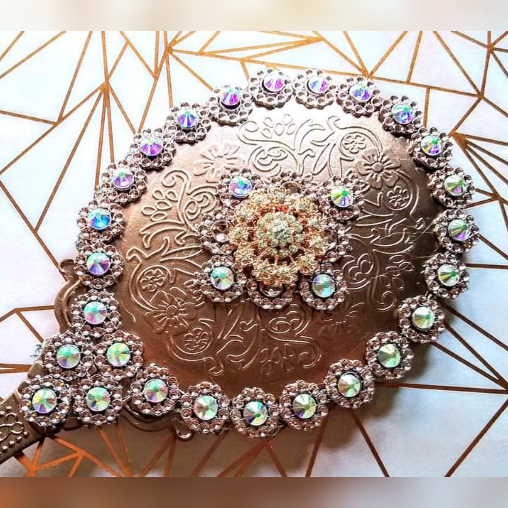 Rose Gold Handheld Mirror Etsy