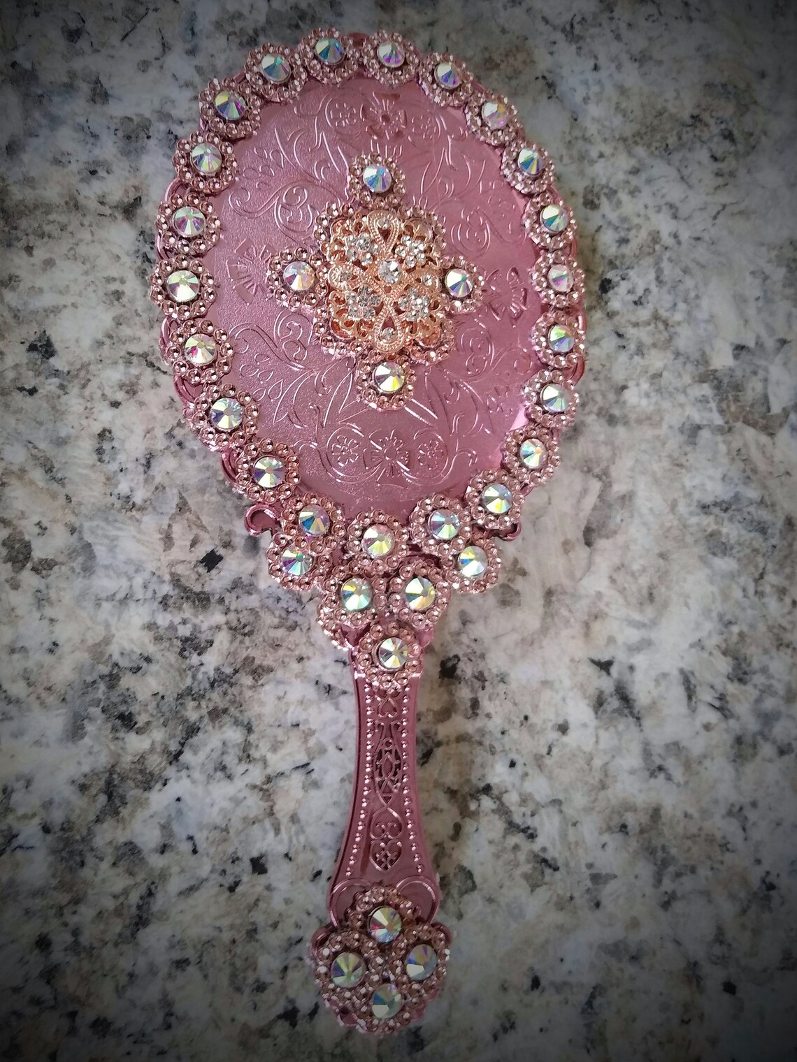 Rose Gold Handheld Mirror Etsy