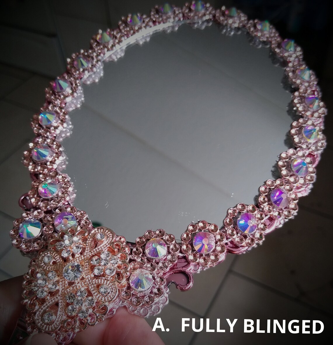 Rose Gold Handheld Mirror Etsy