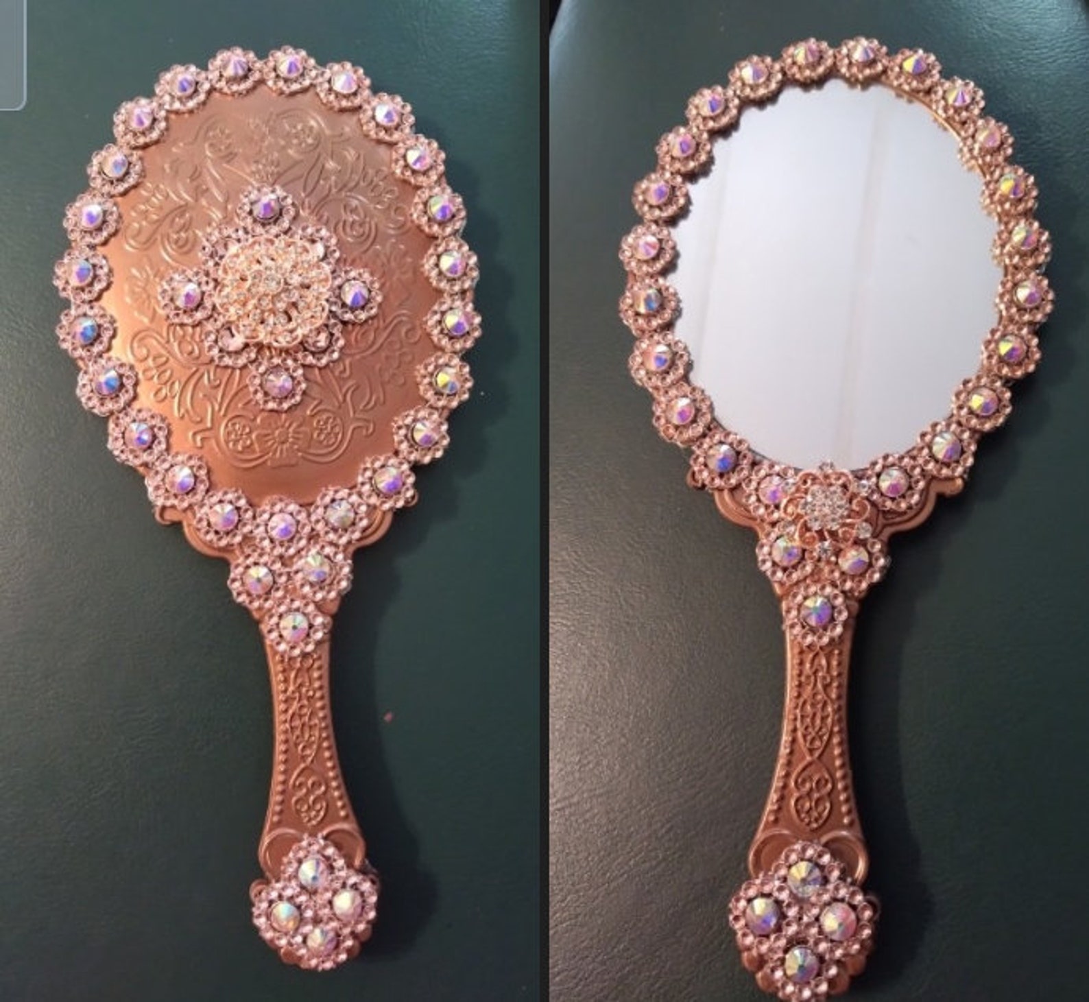 Rose Gold Handheld Mirror Etsy