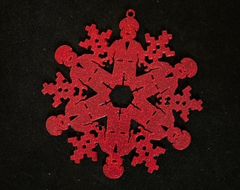 Building blocks inspired Ornament | Brick Flake | Building Bricks Snowflake | Gift