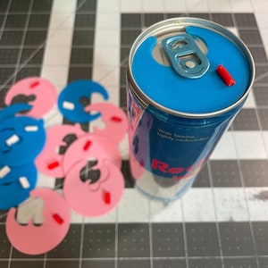 Red Bull Can Lid: 3D Printed, Biodegradable, Set of 6