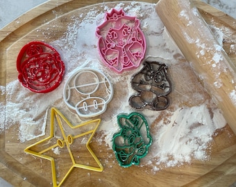 Mario and Friends Cookie Cutters | Video Game Cookie Cutters | Baking Accessories | Cookie Supplies
