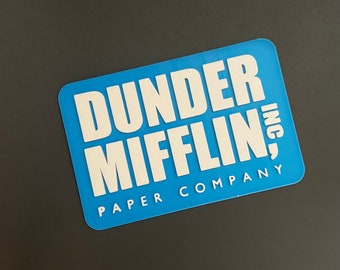 Blue “Dunder Mifflin” Logo from tv Show The Office | 3D Printed Sign/ Plaque