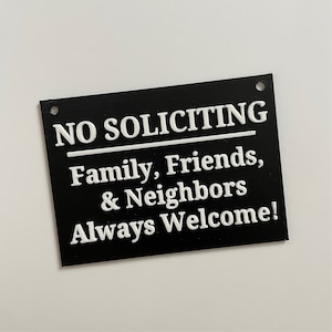 No Soliciting Sign 3D Printed | Home Decor | Door Sign