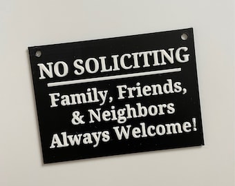 No Soliciting Sign 3D Printed | Home Decor | Door Sign