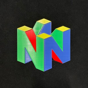 Nintendo 64 Logo Sign: 3D Printed Retro Gaming Decor