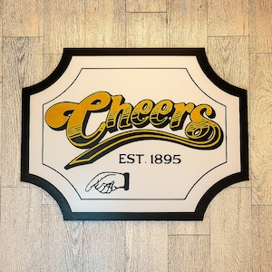 Cheers 3D Printed Sign/ Plaque | Logo from 1982 tv Show Cheers
