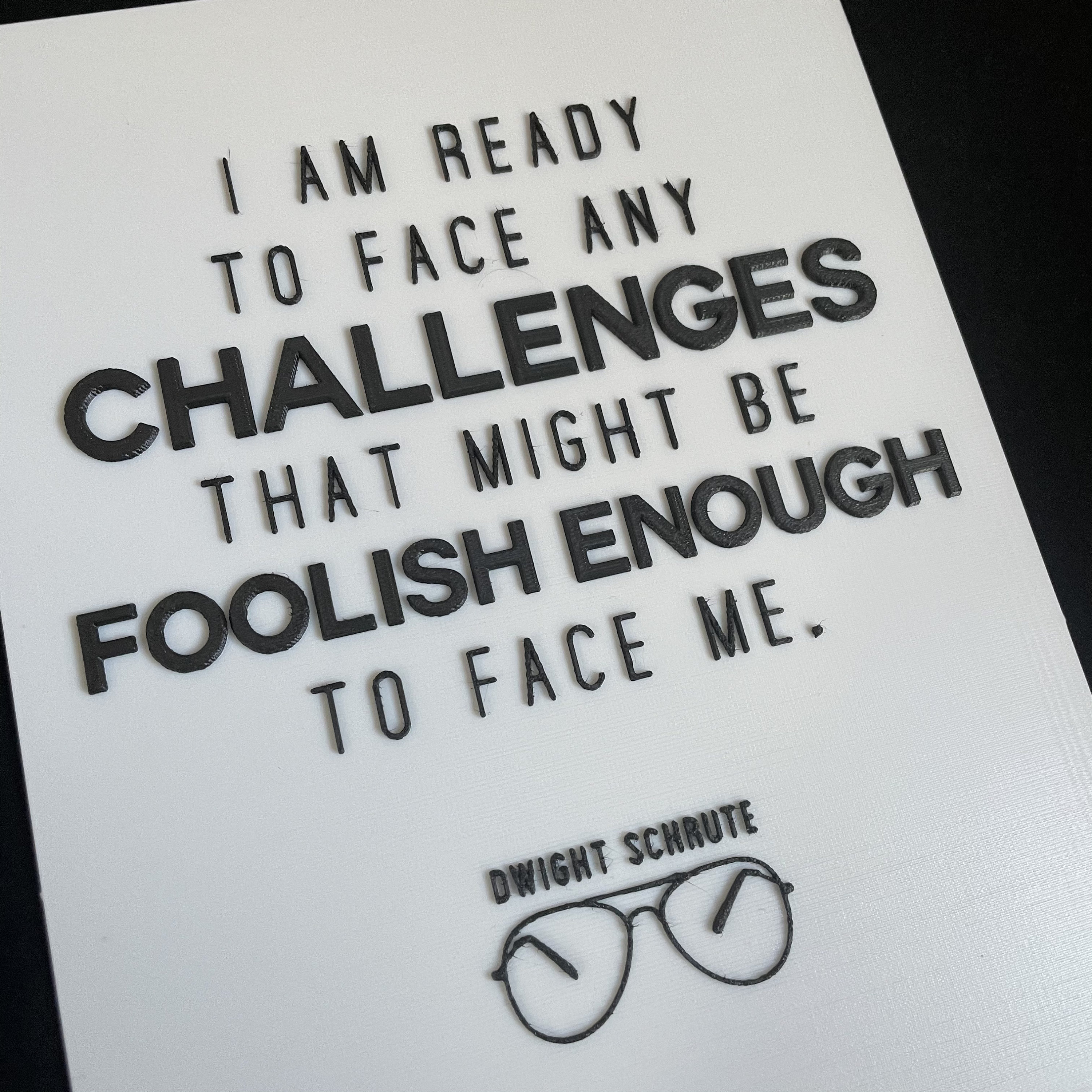 Dwight Schrute 3D Printed Quote Sign the Office Memorabilia - Etsy