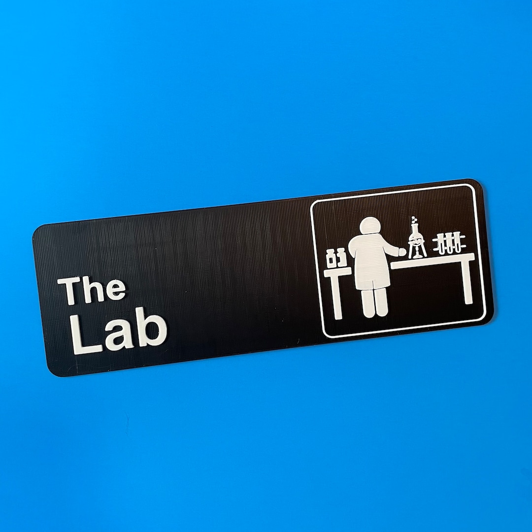 The Lab Sign Laboratory 3D Printed Sign Lab Door Sign Etsy Canada