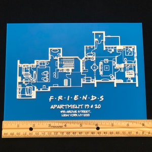 FRIENDS tv Show Apartments 19 & 20 Blue Print 3D Printed image 5