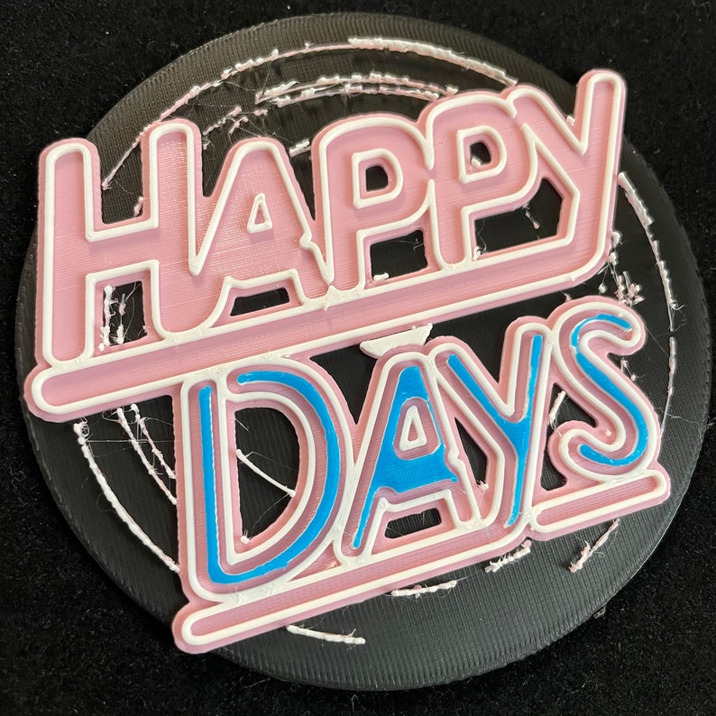 Happy Days Logo Tv show 3D Printed Sign Sitcom Plaque Sitcom Fan Gifts image 3